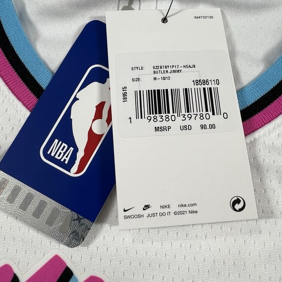 Nike Dri-Fit‎ Jimmy Butler #22 Miami Heat Swingman White Jersey Youth Medium - Picture 2 of 10